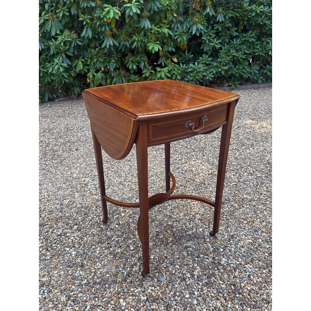 Antique Mahogany Oval Pembroke Table, 1860 For Sale - Image 3 of 11