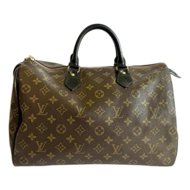 Louis Vuitton Speedy 35 Bag LV Monogram Canvas Top Handle Vintage 80s Dr Bag Satchel For Sale