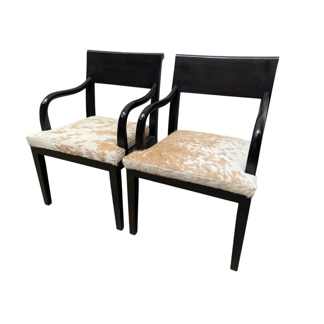 Designed by Christian Liaigre for Holly Hunt showroom in the Chicago Merchandise Mart Seats upholstered in authentic hide...