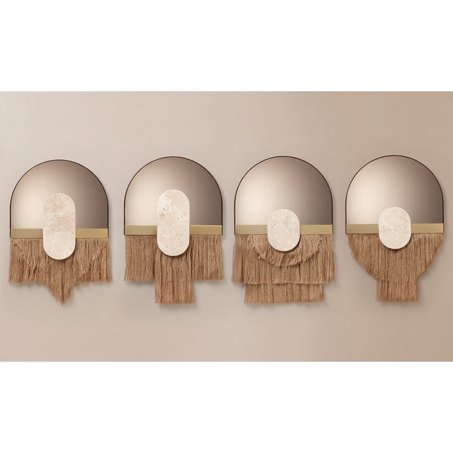 Contemporary Souk Ecru Cream Mirror by Dooq details For Sale - Image 3 of 5
