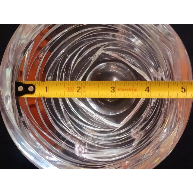 Vintage 1996 Tiffany & Co Emil Brost Mouthblown Hand Cut Waves Crystal Vase 8" For Sale - Image 13 of 13