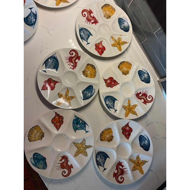 White 1960s Oyster Plates Villeroy & Boch Faience - Set of 10 For Sale - Image 8 of 12