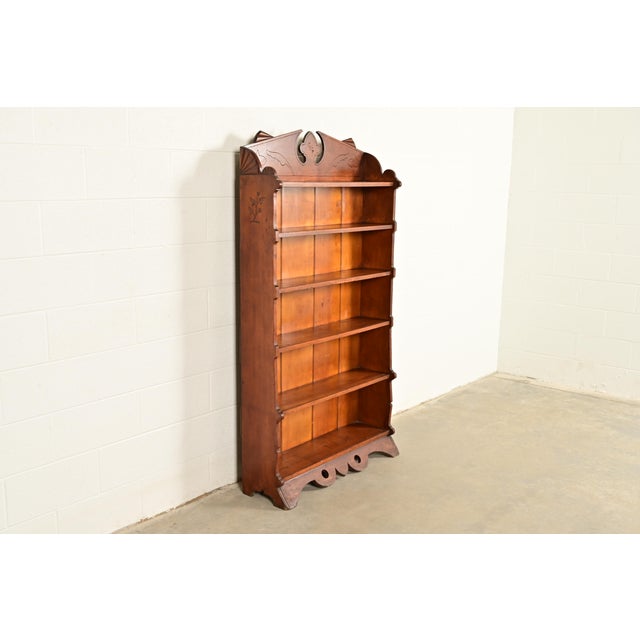 Herter Brothers Antique Victorian Carved Oak Open Bookcase, Circa 1900 For Sale - Image 4 of 13