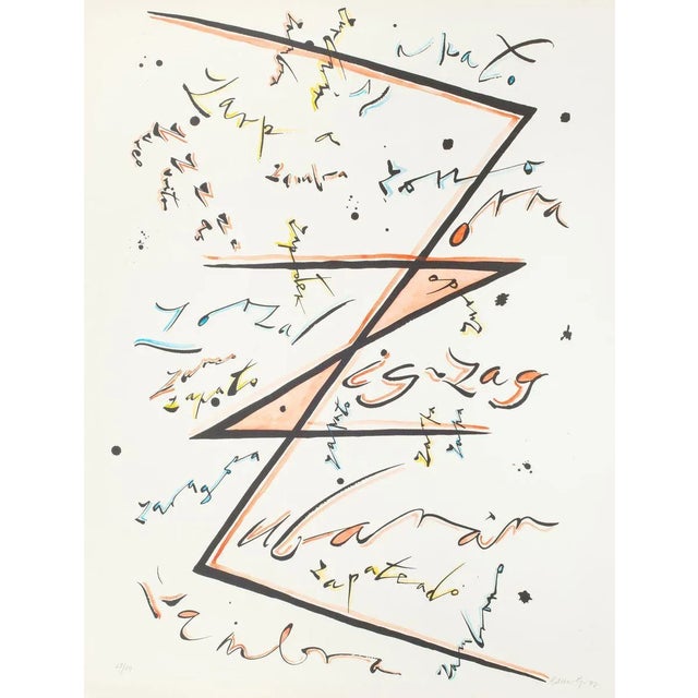 Letter Letter Z Orange'' by Rafael Alberti, from Alphabet series, is an original lithograph, realized by Rafael Alberti in...