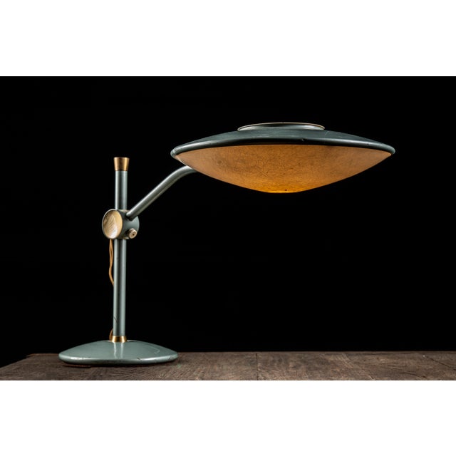 Mid-Century Modern Space Age Adjustable "Model 2008" Flying Saucer Desk Lamp in Blue by Dazor For Sale - Image 3 of 13