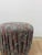 Purple Vintage Postmodern Purple Green Ottoman Leaf Pattern Retro Accent Pouf For Sale - Image 8 of 9
