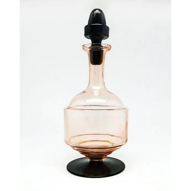 Vintage Art Deco Carafe from Hortensja Glassworks, Poland, 1950s For Sale - Image 9 of 9