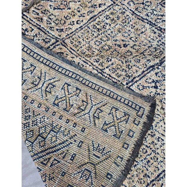 Vintage Beni Mguild Ivory and Blue Rug - 10.3 X 6.4 Ft For Sale In Cleveland - Image 6 of 6