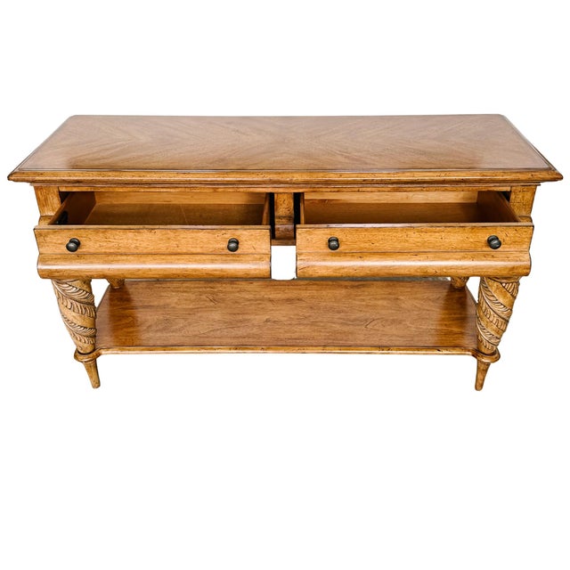 Tommy Bahama Tommy Bahama Home Tropical British Colonial Style Carved Console Table For Sale - Image 4 of 12