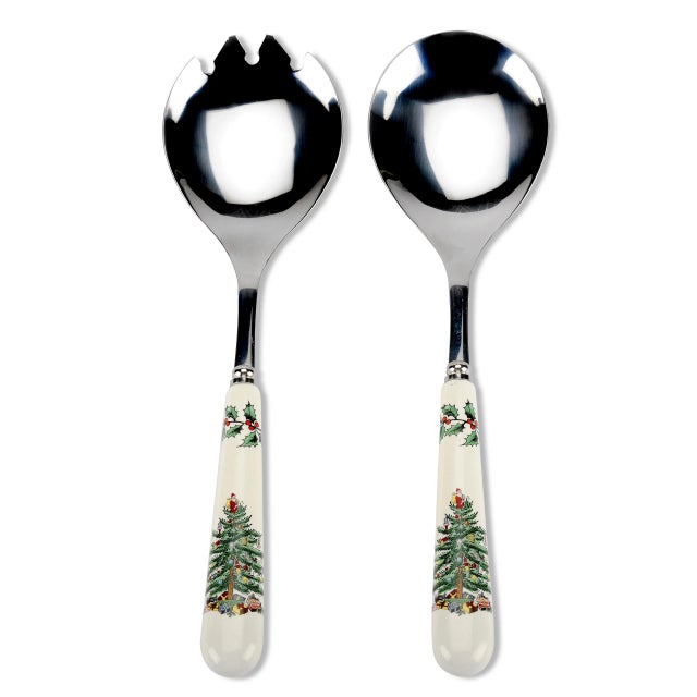 Spode Christmas Tree Salad Servers Set - 2 Pieces For Sale In New York - Image 6 of 6