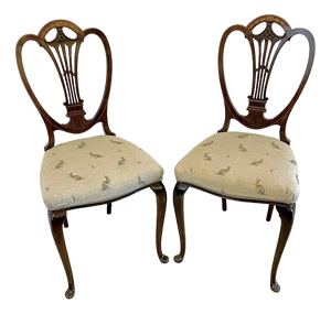 Set of Antique Victorian Mahogany Inlaid Side Chairs, 1880a