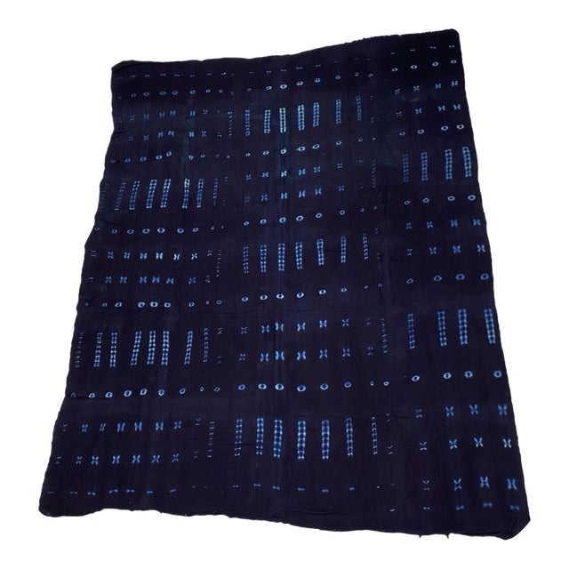 Fine Indigo Cloth - Mossi Tribe Burkina Faso 54" H by 42" W For Sale