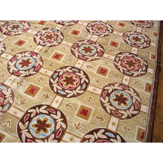 Hooked rug 10'0" x 14'0". Handwoven.