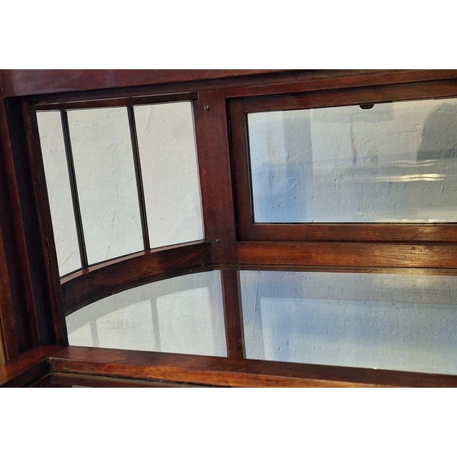 Metal Serving Bar Cart in Mahogany, Brass and Glass, 1920 For Sale - Image 7 of 14