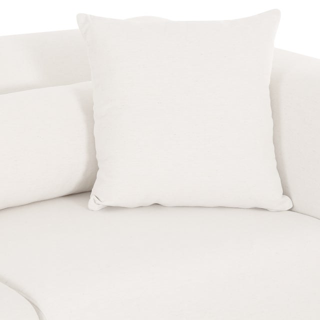 Tarra 4-Piece Cream Chenille Modular U-Sectional For Sale - Image 4 of 5