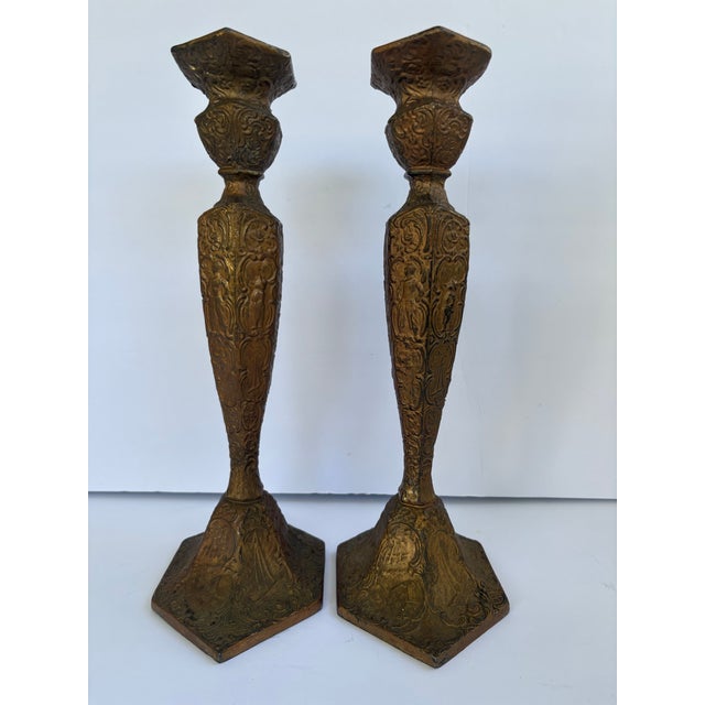 Antique E. & J. Bass Dutch Windmill & Figural Candlesticks, Pair For Sale - Image 10 of 12