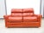 Mid-Century Modern Vintage Genuine Leather 2 Seater Sofa Loveseat W/ Footstool Ottoman Bench ~ MCM For Sale - Image 3 of 15