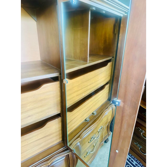 Vintage French Provincial Solid Wood Armoire For Sale - Image 10 of 11