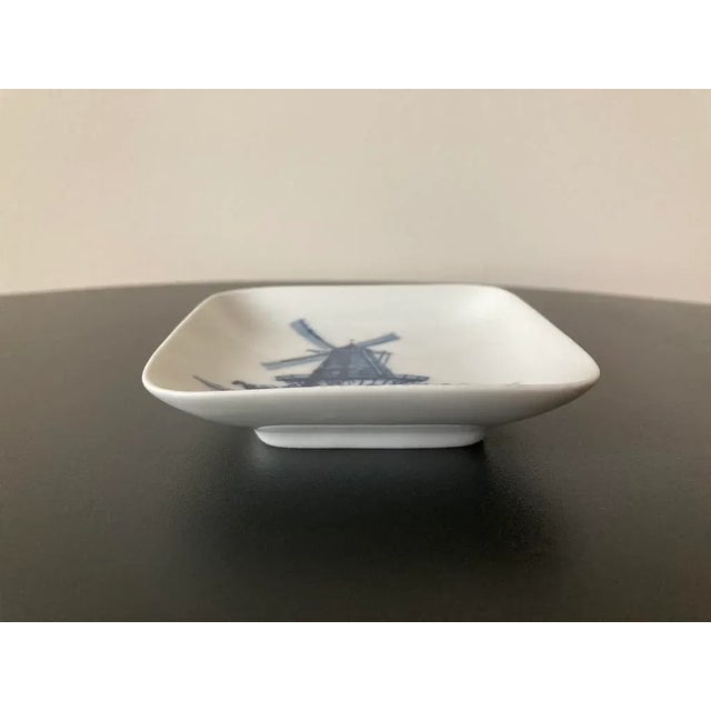 Mid-Century Modern Antique Danish Blue and White Porcelain Jewelry Dish With Windmill by Royal Copenhagen For Sale - Image 3 of 12