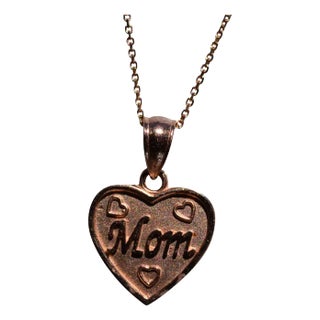 The Carillon: Ladies Rose Gold Mom Heart Charm Necklace For Sale