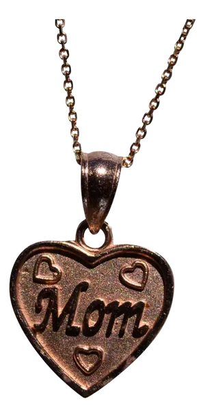 The Carillon: Ladies Rose Gold Mom Heart Charm Necklace
