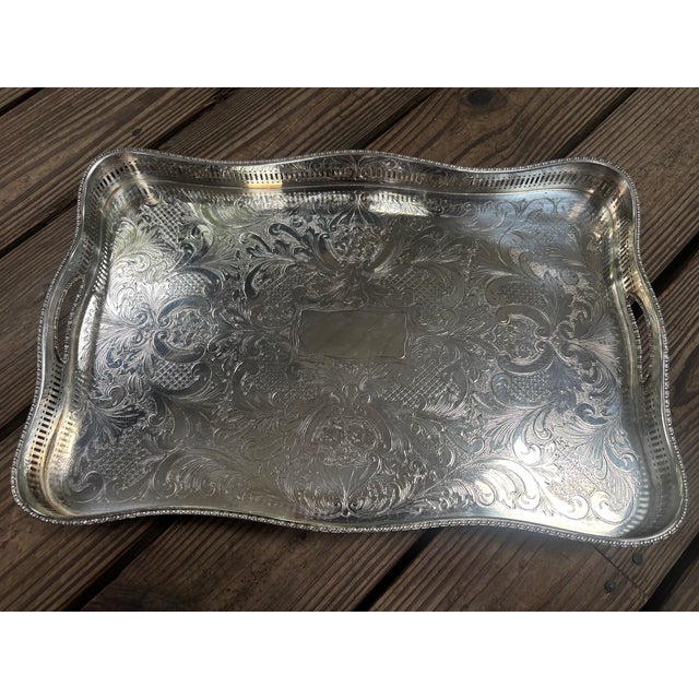 Traditional Sheffield Silver Plate Reticulated Gallery Tray For Sale - Image 3 of 9