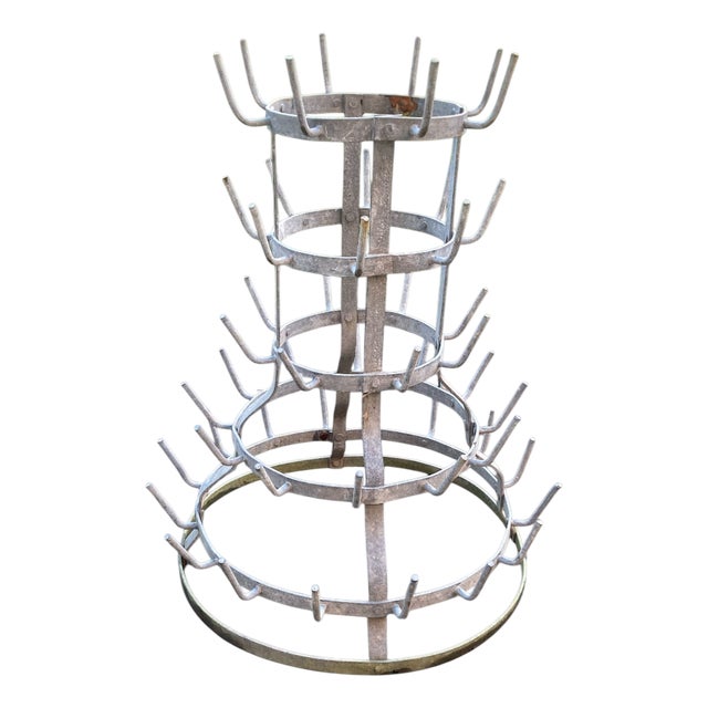 French 52 Peg Bottle Dryer Garden Sculpture, 1950 For Sale