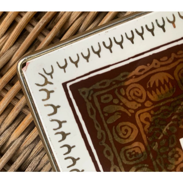 Wood Mid Century Modern German Ernest Sohn Gilt Trivet For Sale - Image 7 of 9