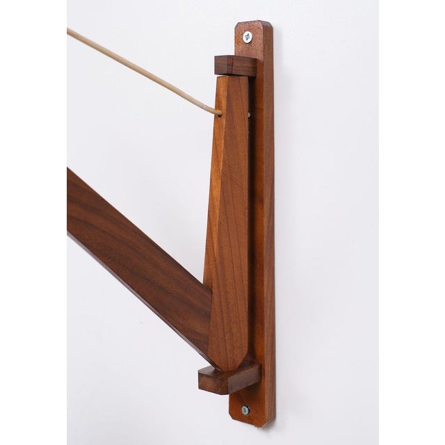 Mid-Century Modern Wall Lamp in Teak and Sisal from Temde, Switzerland, 1960s For Sale - Image 3 of 9