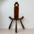 Brown Spanish Brutalist Hand Carved Oak Tripod Chair, 1970s For Sale - Image 8 of 18