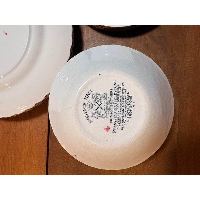 Ceramic 1960s Johnson Brothers Georgian Heritage Hall Dinnerware Set - 12 Piece For Sale - Image 7 of 9