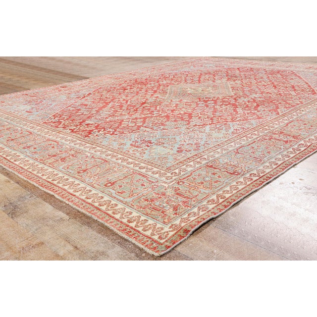 Red Antique Persian Joshegan Rug, 07'11 X 10'08 For Sale - Image 8 of 10