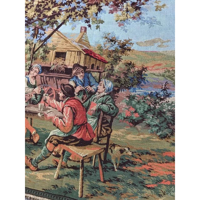 Textile Vintage Aubusson Style Jacquard Tapestry For Sale - Image 7 of 9
