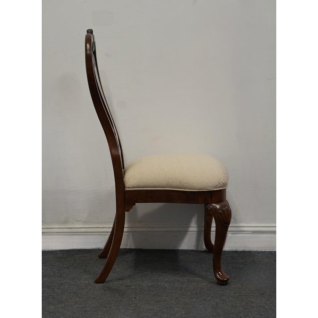 Wood Kincaid Furniture Solid Cherry Traditional Queen Anne Style Splat Back Dining Side Chair W. Shell Carving For Sale - Image 7 of 10