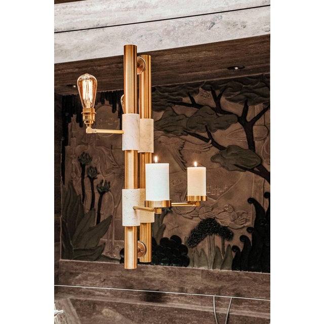 Not Yet Made - Made To Order Amaterasu Wall Lamp in Bronze with Brass and Marble by Marine Breynaert For Sale - Image 5 of 6