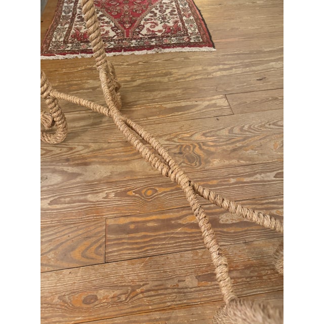 MCM Nautical Style Rope Table W/Glass Top For Sale - Image 12 of 12