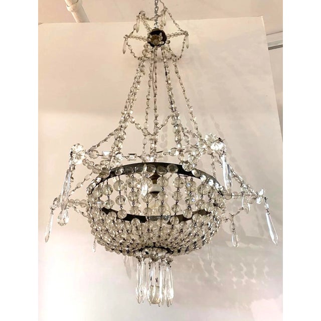 Early 20th Century French Iron and Crystal Chandelier For Sale In New York - Image 6 of 12