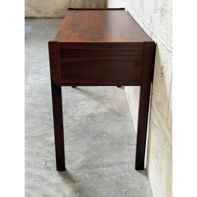 Rosewood Entry Table With Two Drawers Danish Mid-Century Modern 1960s For Sale In Los Angeles - Image 6 of 13