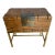 1970s Baker Furniture Cherry Campaign Storage Chest on Integrated Brass Stand | Hollywood Regency Accent Cabinet / Side Table For Sale