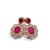 Gold Bochic “Orient” Retro Ruby & White Topaz Earrings Set In 18K Gold & Silver, 2 pieces For Sale - Image 8 of 9