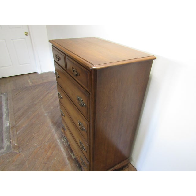 Traditional Kling Solid Maple High Chest of Drawers For Sale - Image 3 of 9