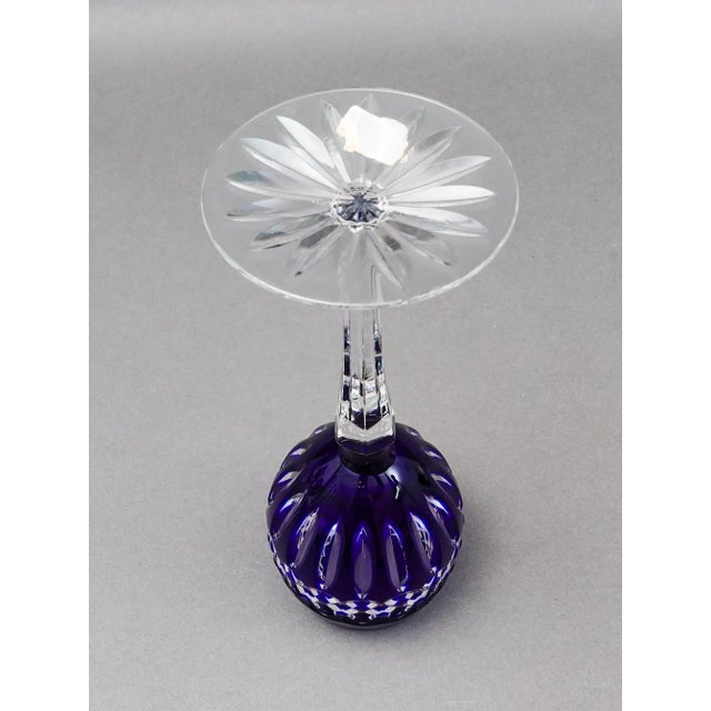 Blue Late 20th Century Ajka Hungary Cadessia Cobalt Blue Crystal Wine Hock Glasses- Set of 4 For Sale - Image 8 of 9