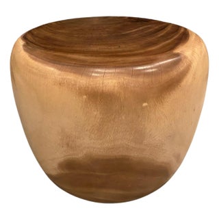 Andrianna Shamaris Drum Shape Suar Wood Coffee Table or Side Table For Sale