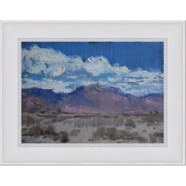 Quiet Places & Desertscapes — Desert Cloudscape, Nevada Original oil painting by L Haas, 7 x 5 unframed linen panel,...
