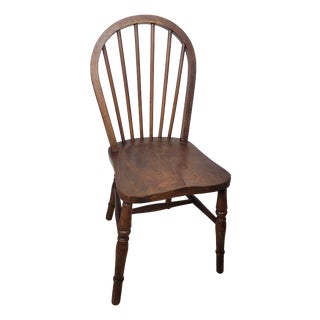 Vintage English Hoop Back Kitchen Chair in Elm and Birch, 1930s For Sale