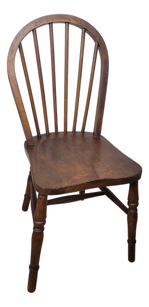 Vintage English Hoop Back Kitchen Chair in Elm and Birch, 1930s