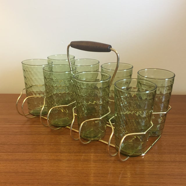 MidCentury Modern Drink Caddy Glasses Set of 8 Chairish