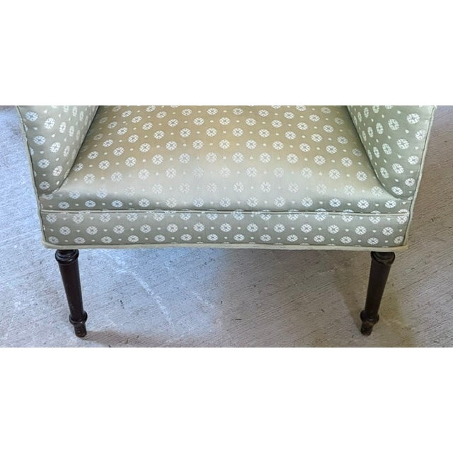 Wood Regency Deep Seated Howard and Sons Style Library Arm Chair For Sale - Image 7 of 10