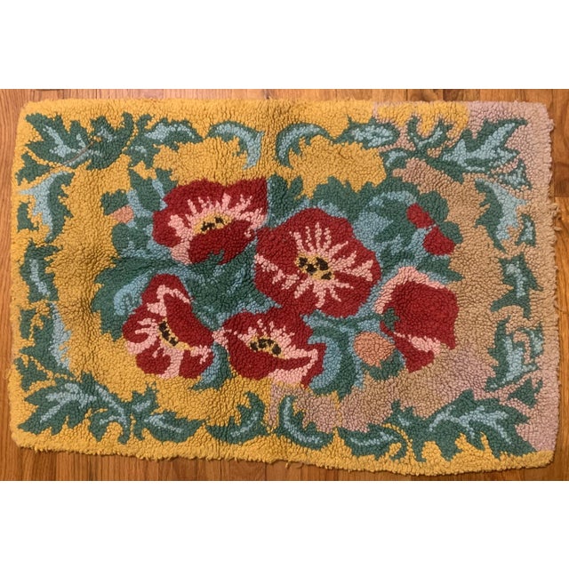 1960s, Handmade Vintage American Hooked Rug 1.11' X 2.10' For Sale In New York - Image 6 of 7