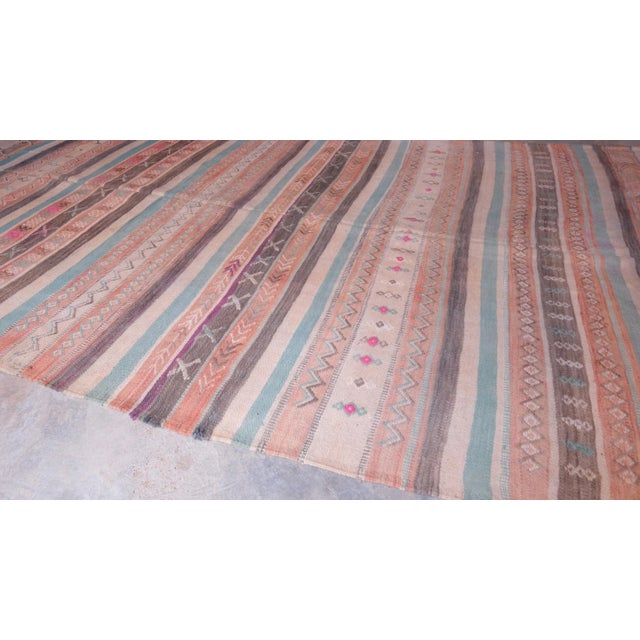 Pink 1980s Ethnic Pink Berber Moroccan 6x12 Ft Kilim For Sale - Image 8 of 10